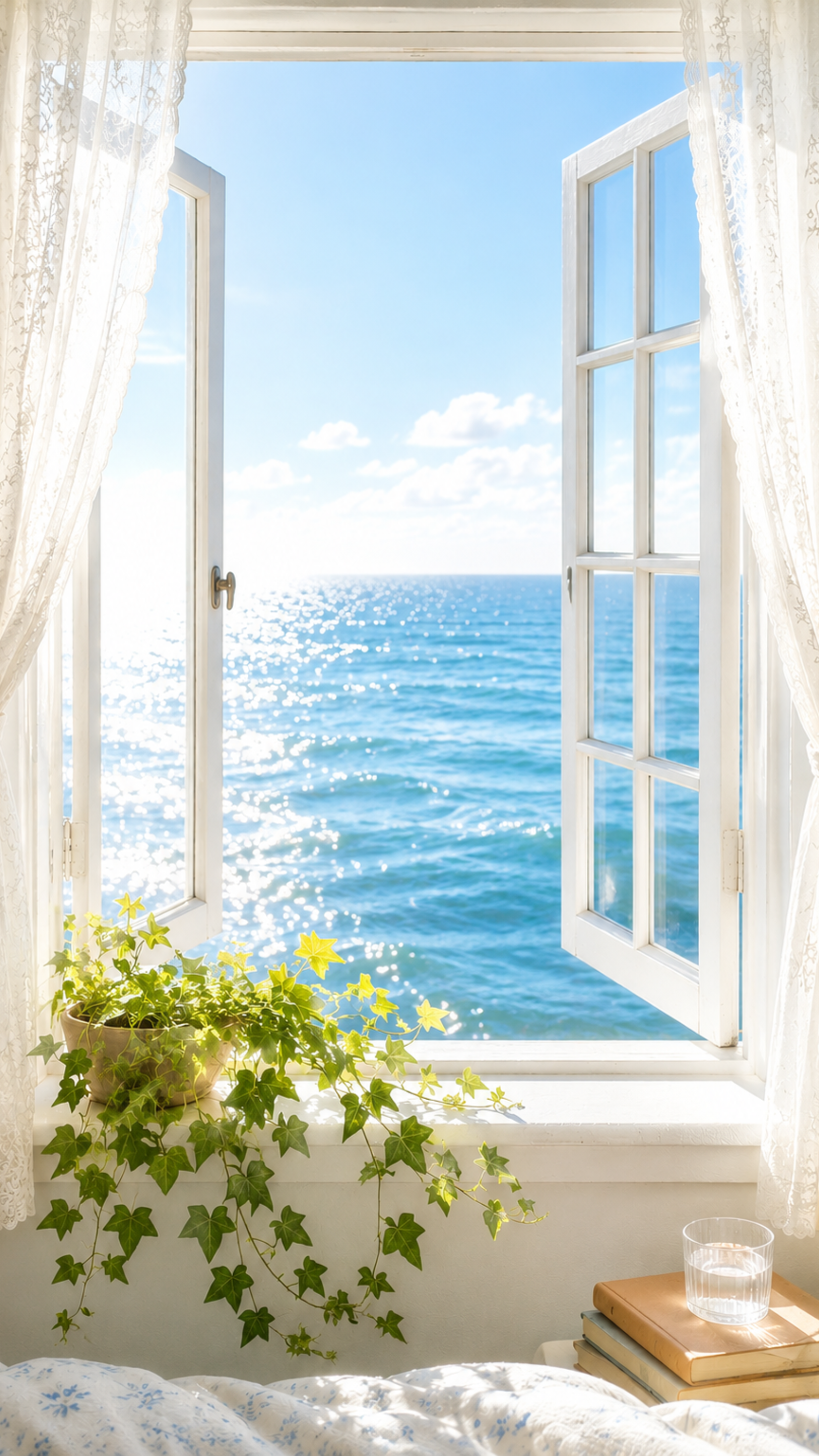 Aesthetic Ocean Breeze Window 4k wallpaper